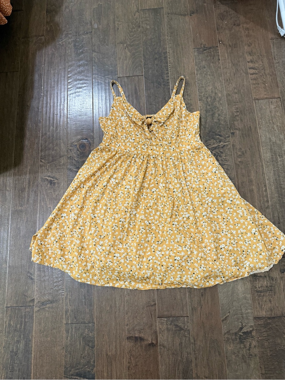 Torrid Retro Mustard Yellow Floral Mini Dress